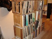 rack of records